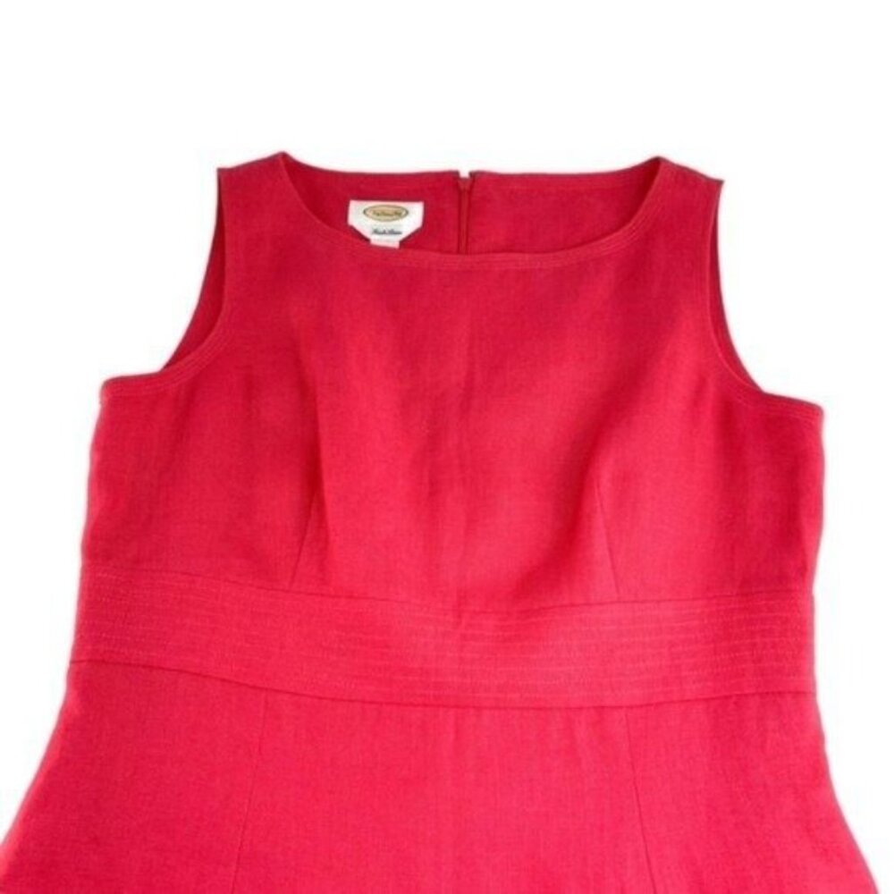 Talbots Irish Linen Hot Pink Dress Fit and Flare - Picture 2 of 7